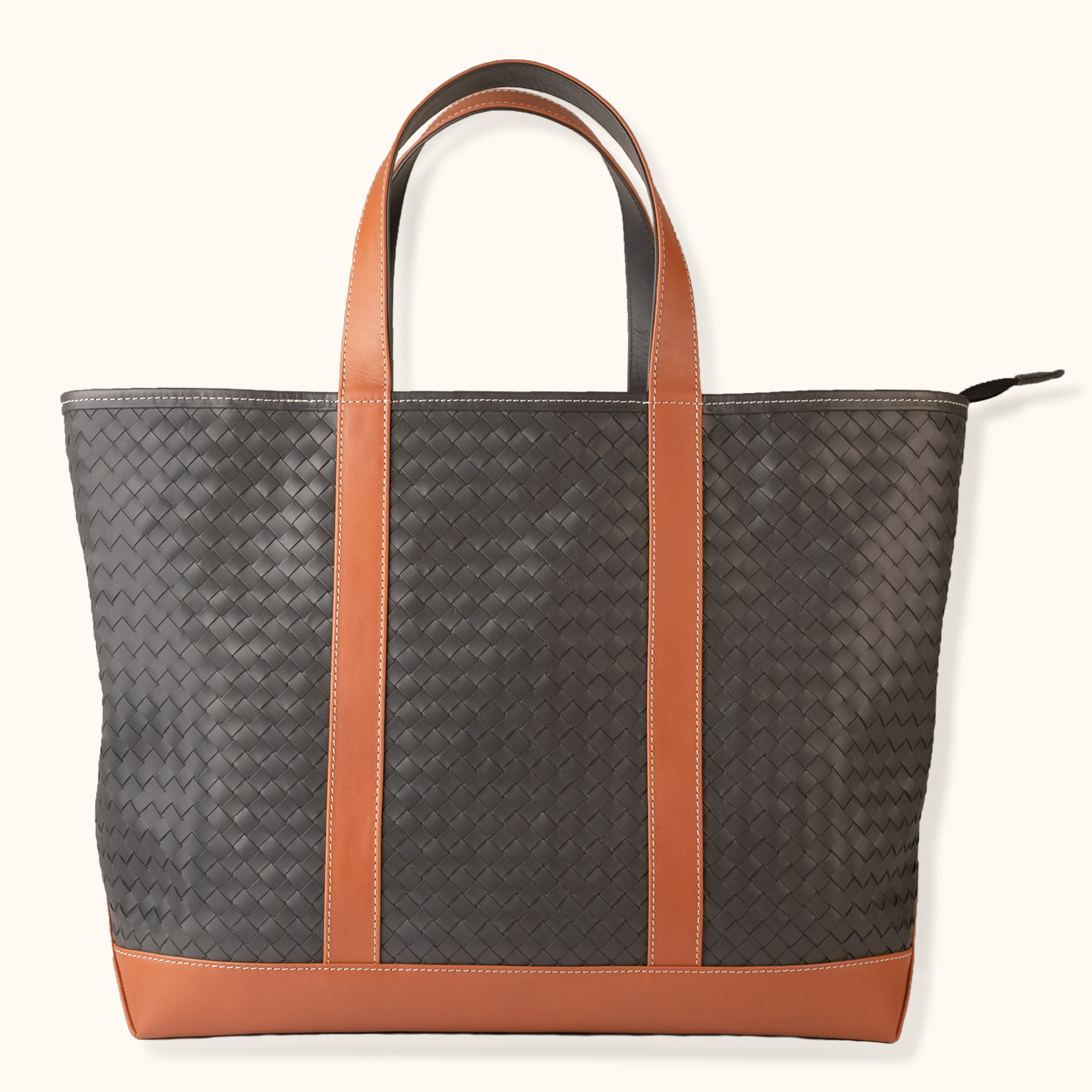 The Boss Tote Slate And Cognac (Square)